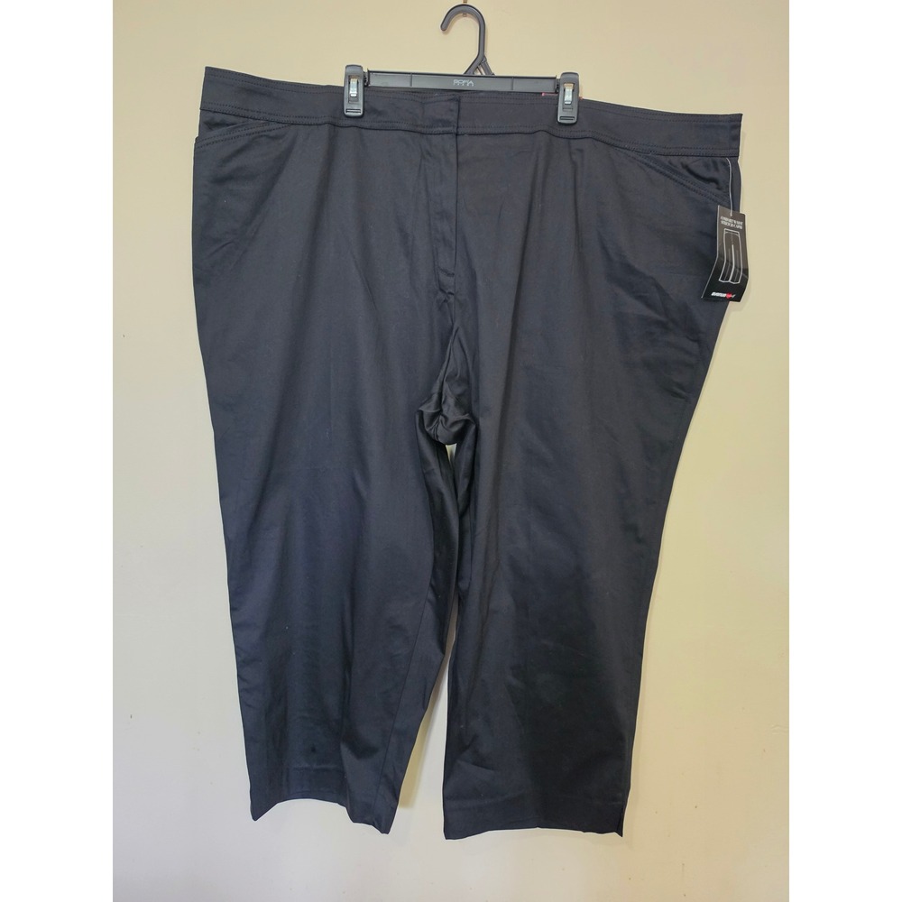 Avenue Sport Black Comfort Waist Stretch Capri Pants Plus Size 30 NWT